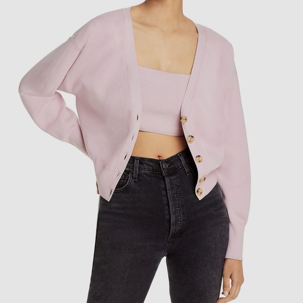 A.L.C. Peters II Cropped Pink Cardigan SZ M